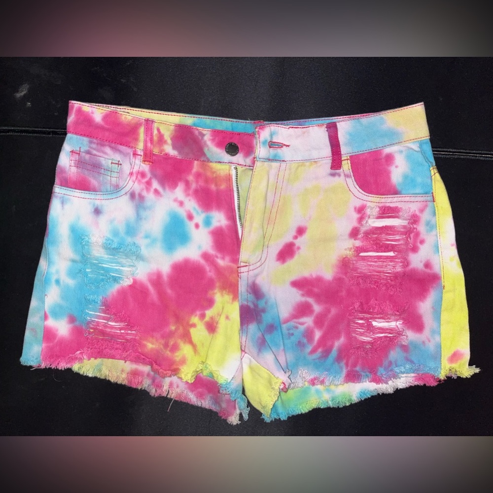 Tie Dye Jean Shorts